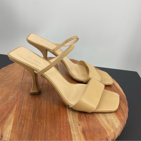 BY FAR Nayla heel Sandals Nude - Size 11 (EU 41) square toe strappy - Picture 2 of 8